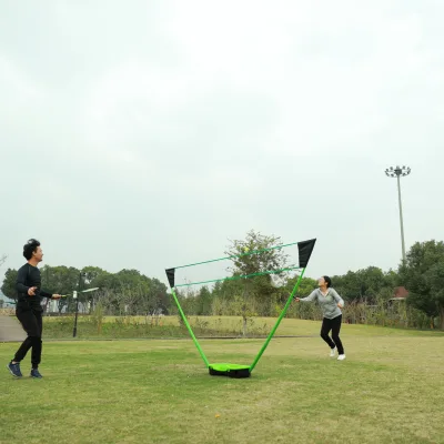 Portable Badminton Net Set Outdoor Indoor Adjustable Badminton Net with Storage Case Racket Shuttlecock