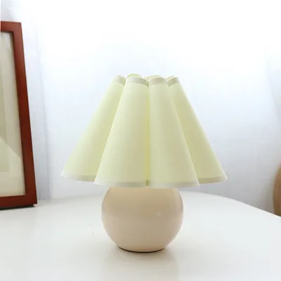 White Retro Desk Light Lamp Shade Living Room Bedroom Study Decoration Antique Pleated Fabric Lamp Shade