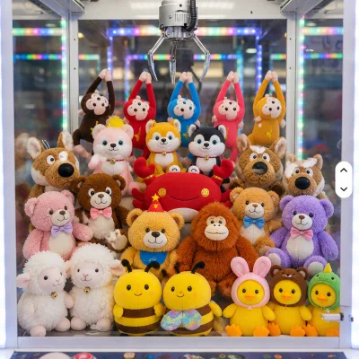 8-inch Claw Machine Doll Bulk with Various Styles and Double-line Suture for Arcade Game and Vending