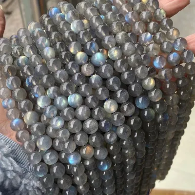 Wholesales 3a Blue Labradorite Stone Bracelet Loose Gemstone Beads Natural Labradourite Stone Beads for Jewelry Making Strand