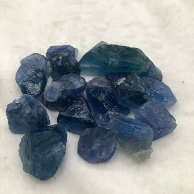 Wholesale Bulk Natural Healing Crystal Stone Gravel Rough Blue Fluorite Tumbled Stones