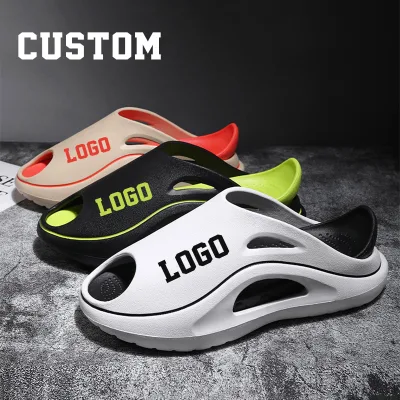 Personalize Design Mens Fashion Outdoor Beach Foam Runner Custom Logo Eva Sandals Shoes Sports Slides Slippers for Men 2024