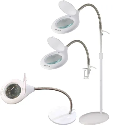 Large Lens Book Reading Light Lighted Lamp Top Desk Table Magnifier Magnifying Glass With Clamp Led Light