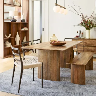 Cheap Contemporary Modern Wooden Carved Dining Table Set Wooden Restaurant Kitchen Dining Room Table