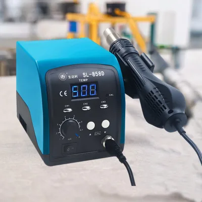 750W 858D Hot air Gun LED Digital BGA Rework Lead-free Soldering Station SMT Desoldering Station Temperature Storage 220V / 110V