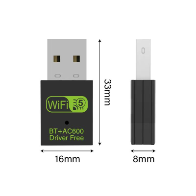 600m Dual Band Driver-free USB Network Card Bluetooth WIFI 2-in -1 Wireless Network Card Desktop Computer Wireless Network Card