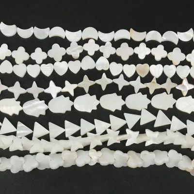 YWJC Crystal Wholesale Fashion Triangle Shape Shell Beads Loose Star Heart Flower Shape Beads for Jewelry Making Shell