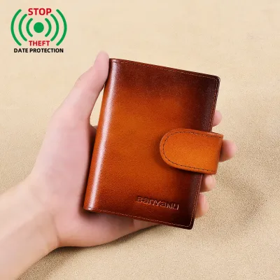 Card Holder Men's Genuine Leather Large Capacity Multi-card Slot Anti-demagnetization Credit Card Holder Small and Transparent