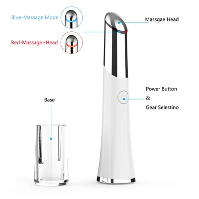 Beauty Tool Rechargeable Electric Hot Cold Eye Massager Pen Eye Lips Facial Skin Wrinkle Massager Eye and Lip Massage Pen