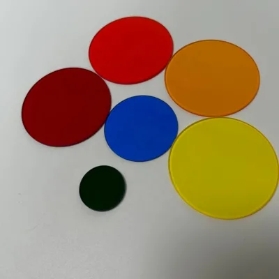 Different Colors Round Selective Absorption 95% Transmittance Narrow Wavelength /Colored Glass Optical Filter Infrared Filters