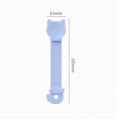 Wall-Mounted Hands-Free Cute Cat Treat Feeder with Squeezer and Spoon for Pet Snack Dispensing