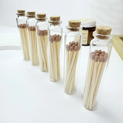 Slender Clear Glass Tube Matches With Natural Cork Stopper Sealed Moisture Proof Guest Room Amenity Decorative Hotel Matches