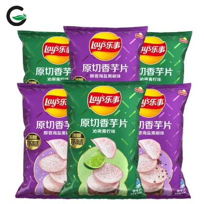 Lays Potato Chips Large Pack 60g Sea Salt Black Pepper Flavor Lime Flavor Original Cut Taro Potato Chips Puffed Snack Wholesale