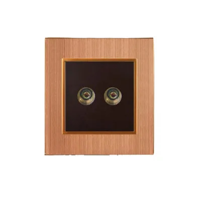 Stainless/Brushed aluminum double TV Socket