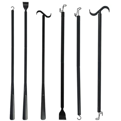 Shoe Helper Long-Handled Stainless Steel and ABS Material Shoe Horn Long Dressing Stick Set