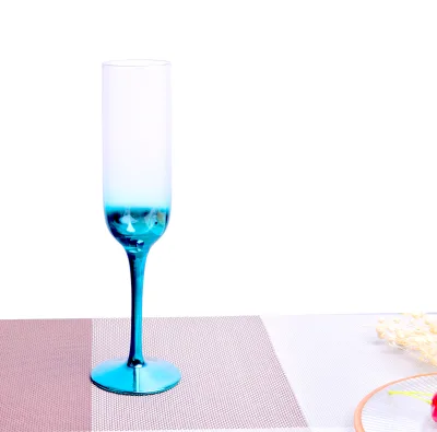 Set of 2 Personalized Wedding Champagne Flutes with Electroplating Color