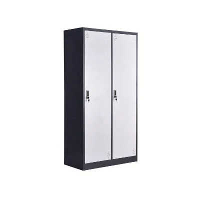 2 Person Office Steel Locker Cabinet with Hanger CE Black White Custom Color Commercial 2 Door Metal Locker Taquillas Gimnasio