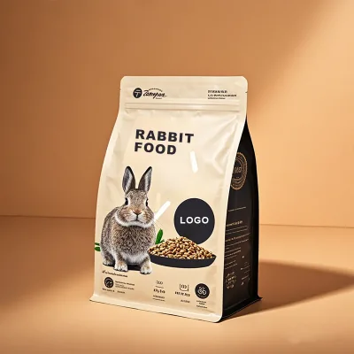 Custom 500g 1kg 2.5kg 10kg 15kg 20kg Packaging Bags Flat Bottom Cat Pet Food Packaging Plastic Bags Rabbit Food Bag