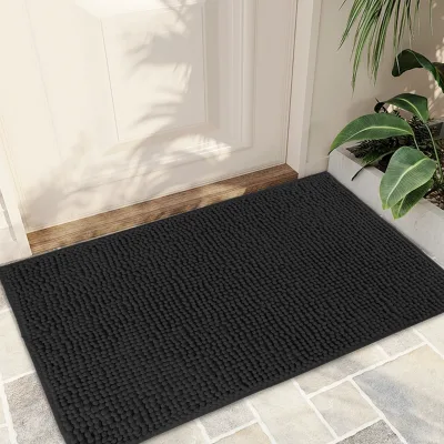 Super Absorption Short Chenille Pile Bathroom Rug Shaggy Machine Washable Non-Slip Backing Bath Mat for Home Hotel for Kitchen