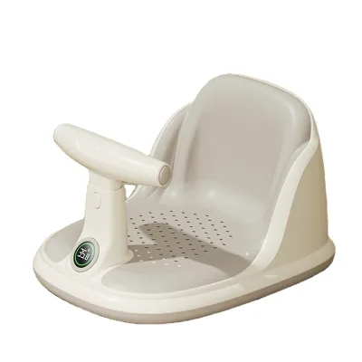 Toddler Armrest Style Bath Bench Anti Rollover Bath Chair Enlarged and Widened Baby Intelligent Temperature Sensive Bath Seat