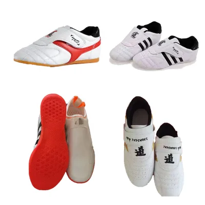 Martial Arts Shoes  Taekwondo Shoes Wholesale White Durable Pu Men Taekwondo Kung Fu Lightweight Sports Shoes