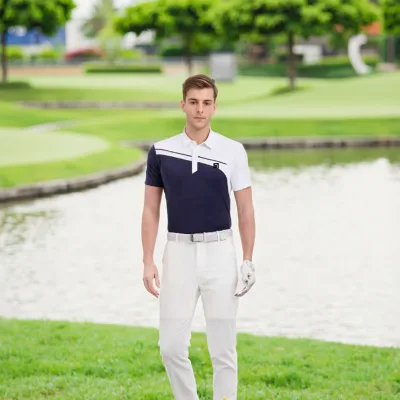 Casual Men's Short Sleeve for Polo T-Shirt Customized Logo Printed on Polyester ODM Knitted Fabric Golf Casual Style