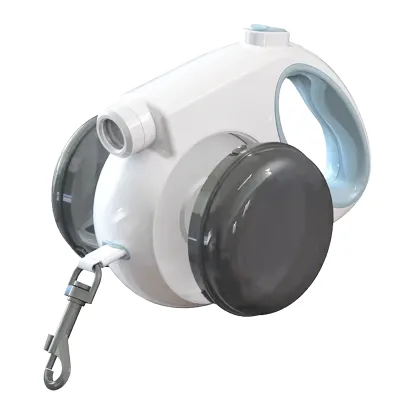 3 in 1 Fashion Outdoor Retractable Adjustable LED Night Walking Dog Leash Multifunctional with Plastic Food and Water Bowls