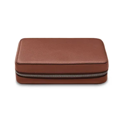 Zipper Digital Cords Pouch Real Leather Portable Electronic Cable Organizer Travel Bag Soft for Phone Accessories