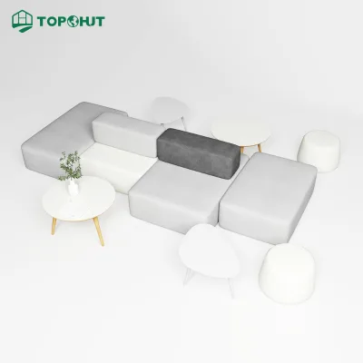 TOPOHUT OEM Office Common Area Reception & Lounge Furniture Set Commerclal Reception Seating System Modular Block Sofa