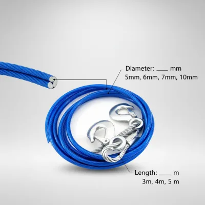 Custom High Quality Heavy Duty Lifting Slings Steel Cable Endless Lifting Ropes Flexible Car Tow Wire