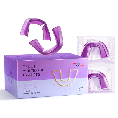 Free Sample Double White 360 Full Coverage Purple Whitening U Wraps Brightening Non Slip Tray Low MOQ Wholesale B2B Factory
