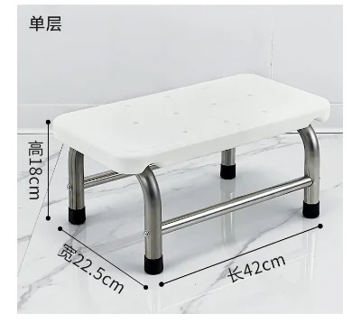 Stainless Steel Step Stool with ABS Anti-Slip Platform, Single Step Foot Stool for Home, Kitchen, Hospital