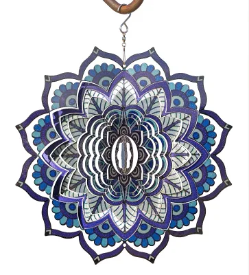 Kinetic 3D Metal Outdoor Garden Decor Wind Spinner (Mandala)