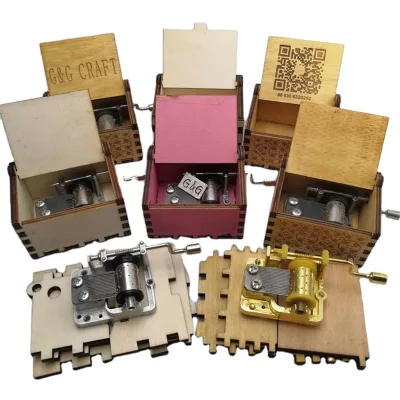 Wooden Music Boxes Children Christmas Music Promotion Mini Custom Music Box Song