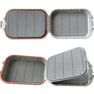 Fly Fishing Box PP Double Layer Fly Jigging Tool Box With Cover Fishing Accessories Fly Lures Casts Rigid Fishing Tackle Box