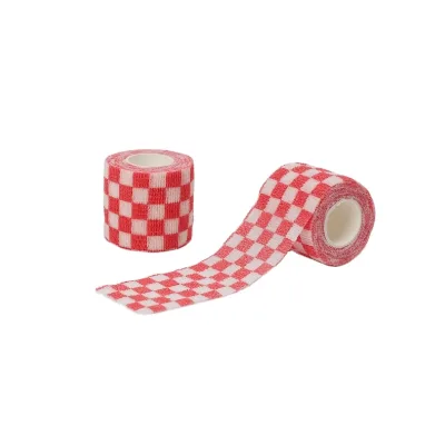 Tartan design resistance elastic non-woven fabric bands bandages tape awkn for athletes