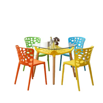 Wholesale 4 Seater Dining Table Set Dining Room Sets 4 Chairs Plastic Modern Wooden Dining Table and Chair Set for 4