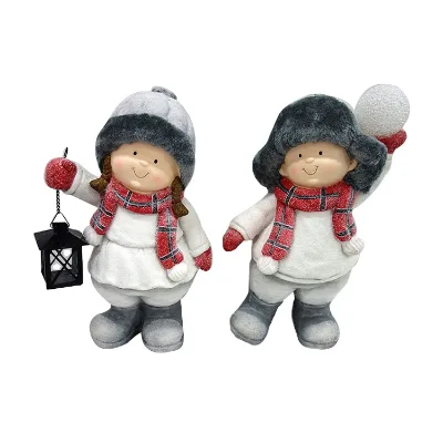 Hot Sale Ceramic Craft Children with Led Christmas Gift Items