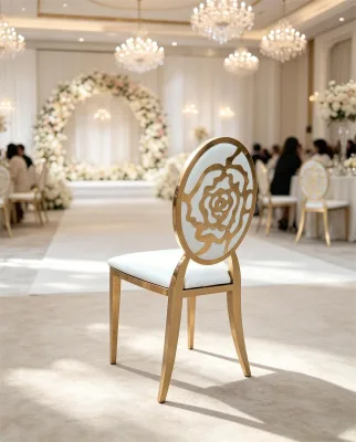 New Modern Steel Stackable Commercial Outdoor Dining Home Office Banquets Hotels Restaurants Wedding Chair for Elegant Events