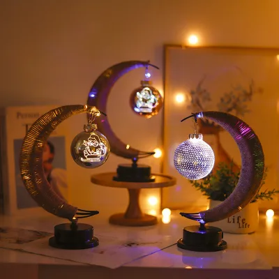 New Muslim Ramadan Decor Lamp Eid Mubarak Led Lantern Ramadan Lantern Eid Mubarak Art Lights Arabian Lantern Moon Light