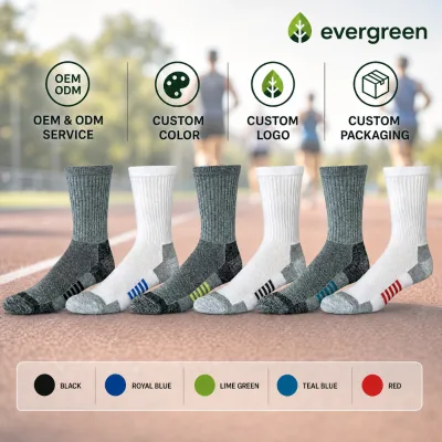 Athletic Socks Custom Logo Sports Running Crew Socks Arch Support Stripes Reinforced Heel Toe OEM ODM Factory Custom Color