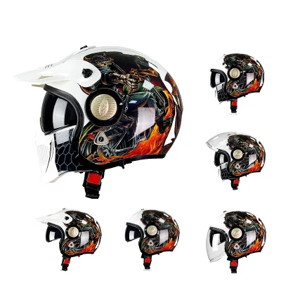 Rike Retro Universal ABS for Helmet Open Face Sunscreen Half-Mask for Men and Women for Motorcycles Electric Vehicles