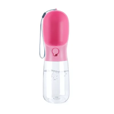 Custom Logo 450ml Plastic Pet Water Bottle BPA Free Outdoor Travel Walking Water Bottle for Dogs and Cats
