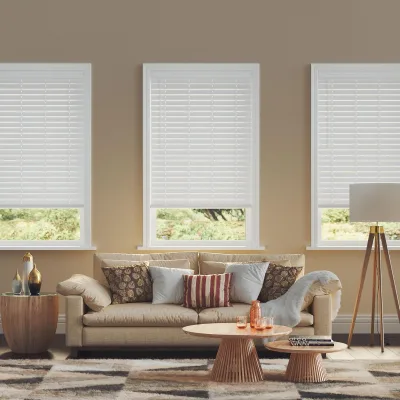 Modern Durable Easy Operate Vertical Spring Wood Blinds Plain Blackout Waterproof Eco-Friendly Customizable Size Light Control