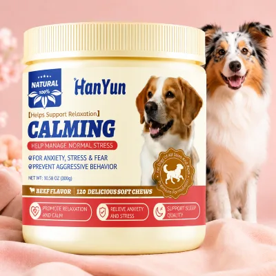 Factory Wholesale Pet Anxiety Calming Soft Chews Grain Free Formula Fear Reduction Behavior Management Snacks