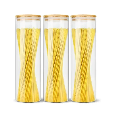 50oz Glass Jars with Bamboo Lids Glass Food Storage Containers Large Glass Bamboo Jars with Lids