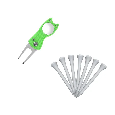 Manufacturer's Customized Promotional Creative Combination of Golf Green Fork and Golf Tee Kit Supports Customized Packaging.
