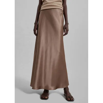 BAOLA Women Wholesale Woven Silk Skirt Regular Fit Maxi Length High Waist Flared Silhouette Elasticated Waist Satin Maxi Skirt