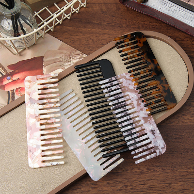 Fashionable Hair Comb Acetate Board Comb Marble Pattern Hair Comb Portable Household Comb