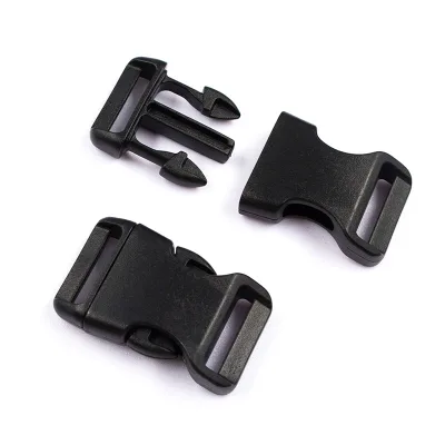 3/4 Inch Plastic Contoured Side Release Buckles for Luggage Straps, Pet Collar, Backpack Black